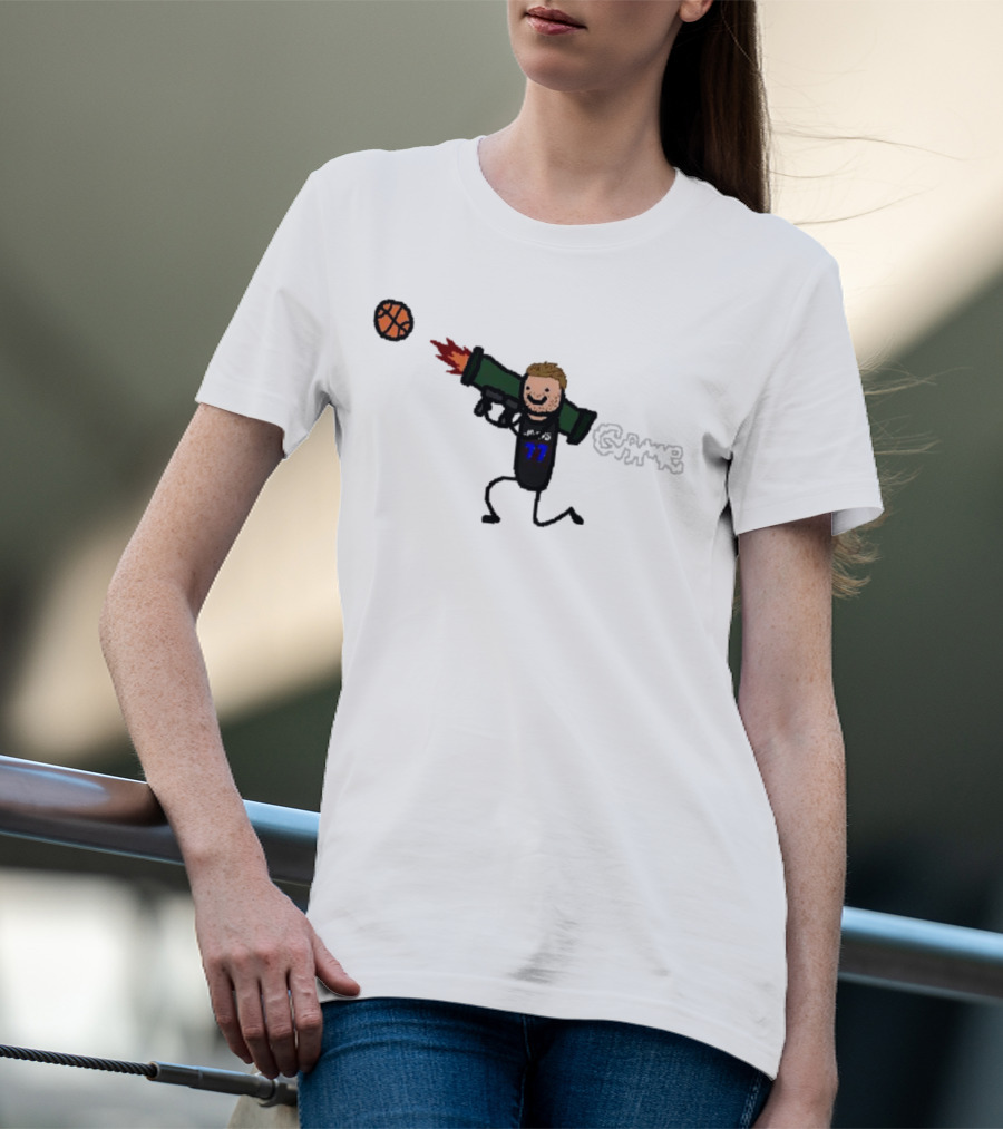 Dallas Mavericks Luka Doncic Bazooka Doncic Cartoon Basketball Action T-Shirt