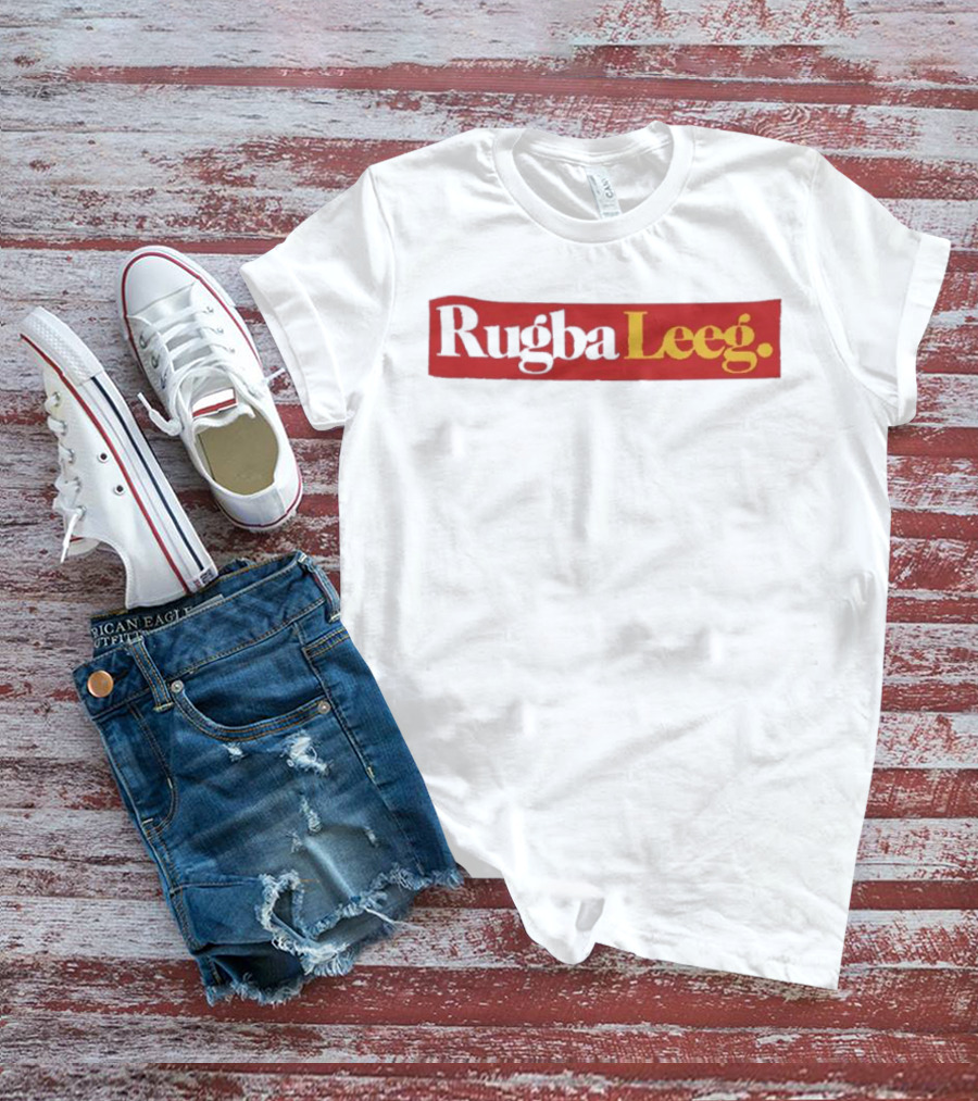 Rugba Leeg Bold Red Yellow Box Text T-Shirt