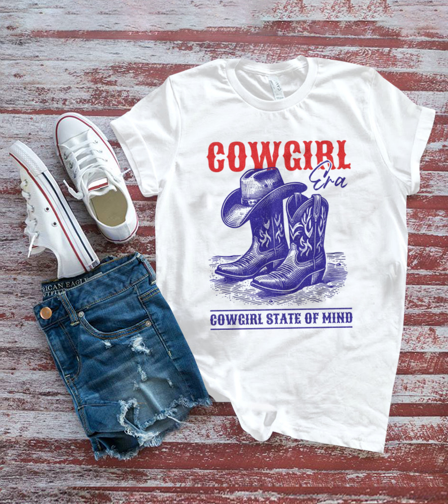 Cowgirl Era Cowgirl State Of Mind Vintage T-Shirt