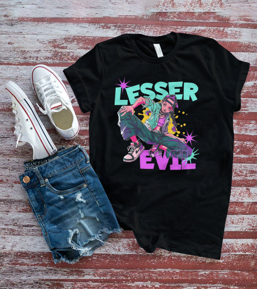 Lesser Evil Vintage Anime Hip Hop Style Streetwear T-Shirt