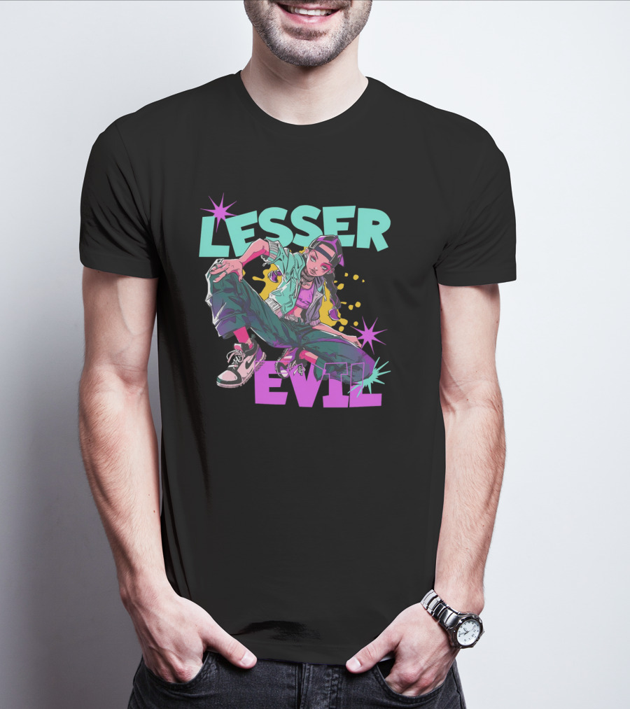Lesser Evil Vintage Anime Hip Hop Style Streetwear T-Shirt