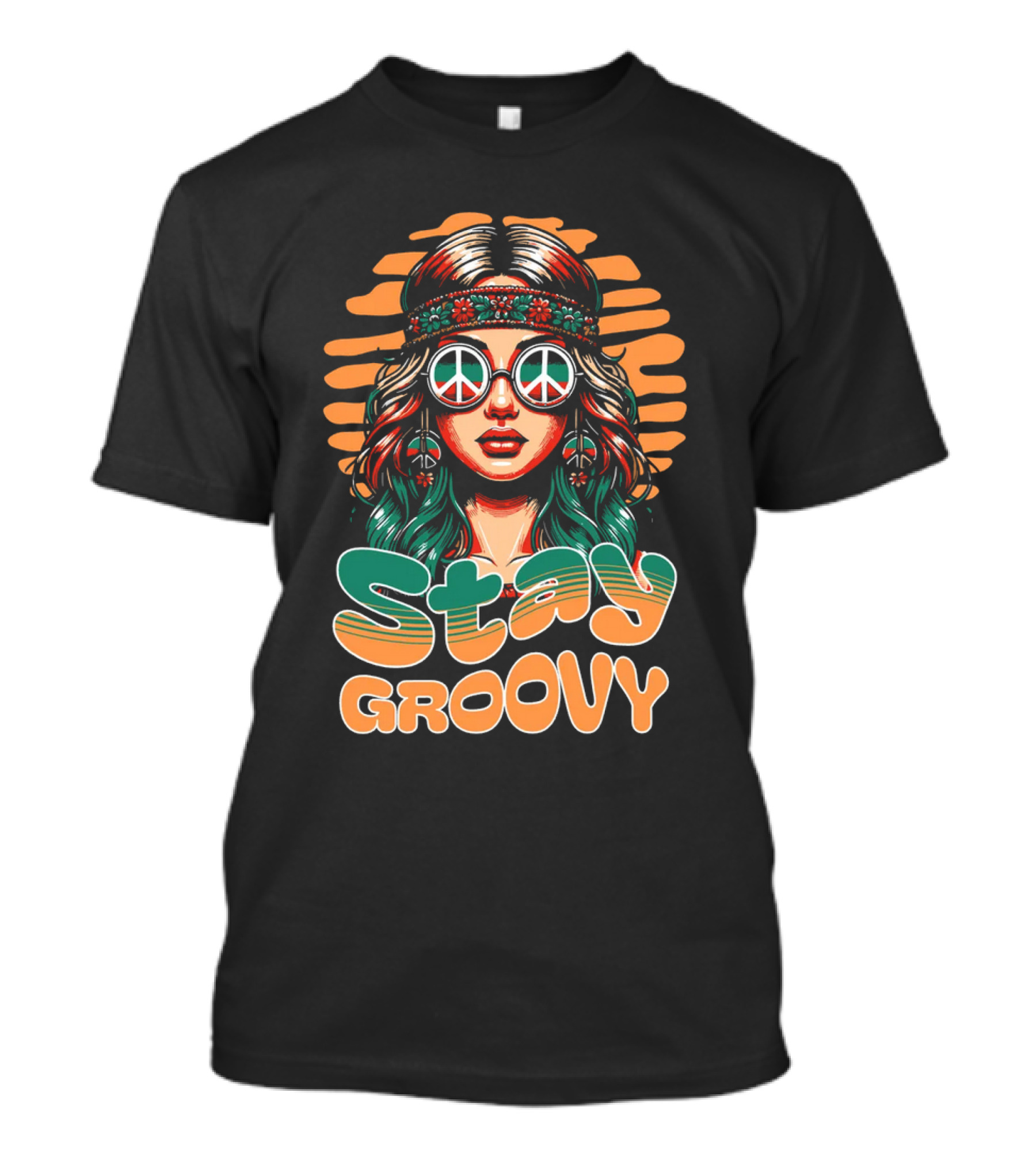 Stay Groovy Retro Hippie Peace Sign Glasses T-Shirt