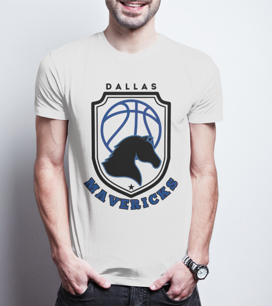 Dallas Mavericks Vintage NBA Basketball Logo Horse Emblem T-Shirt