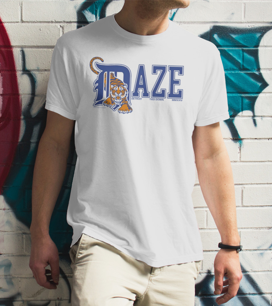 Daze Detroit Tiger Tied Down MMXXIV T-Shirt