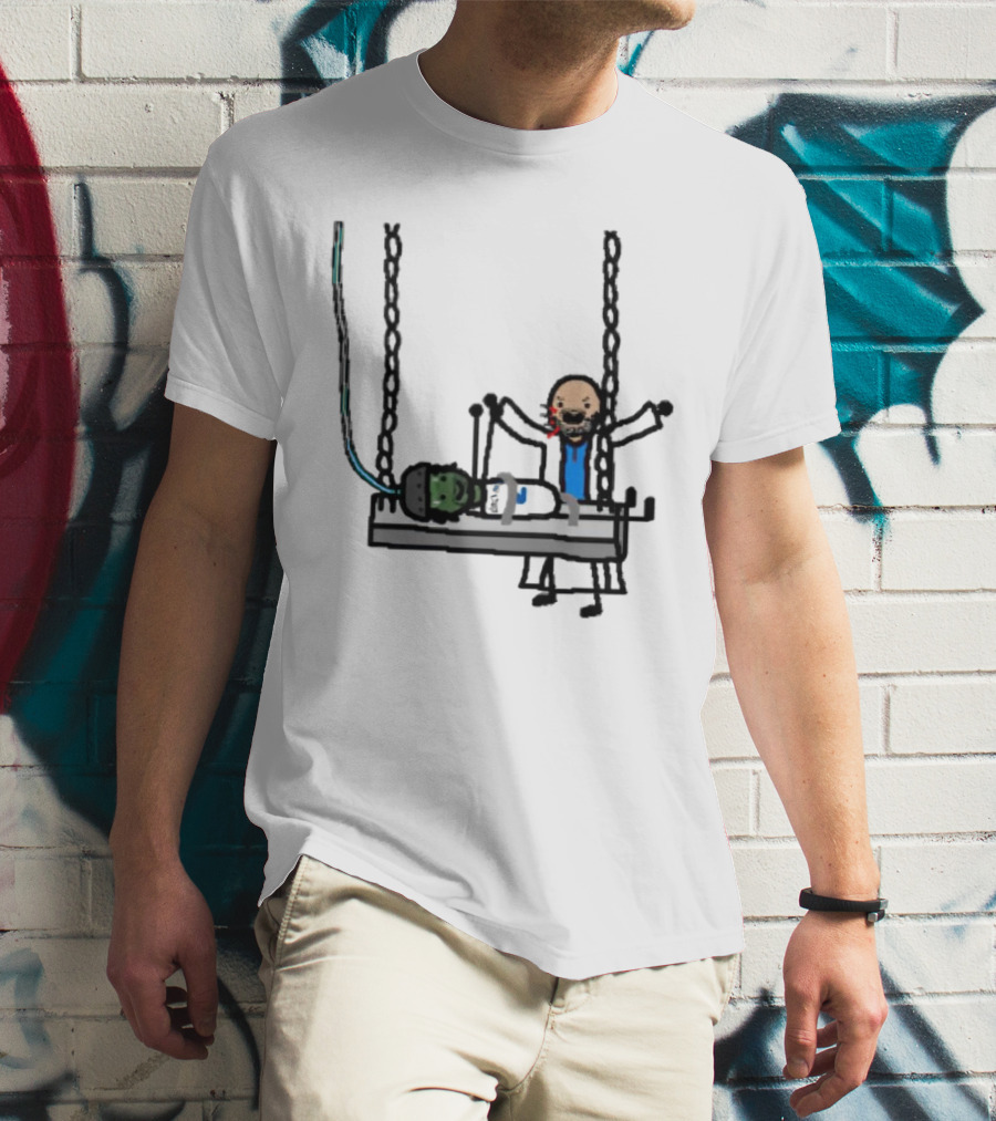 Dereck Its A Live-Ly Frankenstein Doctor With Green Zombie On Medical Table T-Shirt