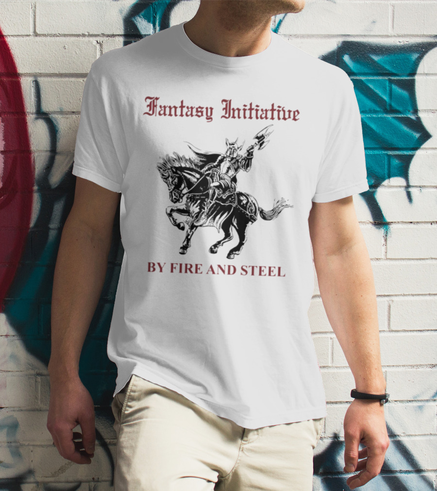 Fantasy Initiative By Fire And Steel Knight On Horseback T-Shirt