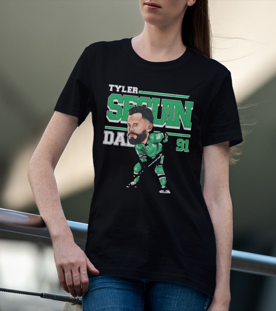 Tyler Seguin Dallas 91 Cartoon Hockey Player T-Shirt