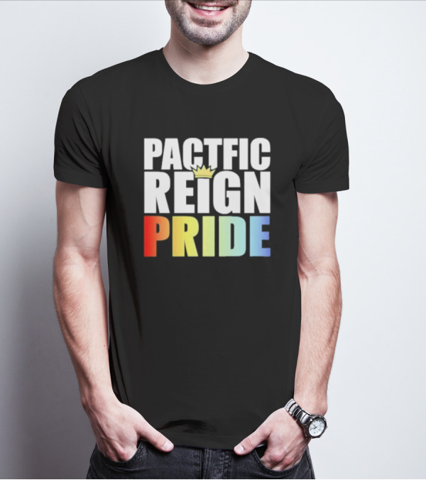 Pacific Reign Pride Crown Rainbow Colors T-Shirt
