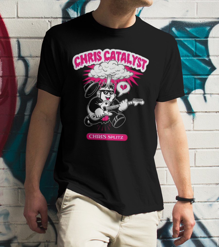 Chris Catalyst Chris Splitz Guitar Explosion Heart T-Shirt