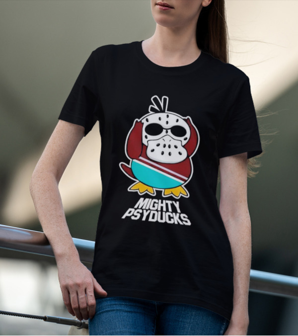 Mighty Psyducks Confused Duck Hockey Mask T-Shirt