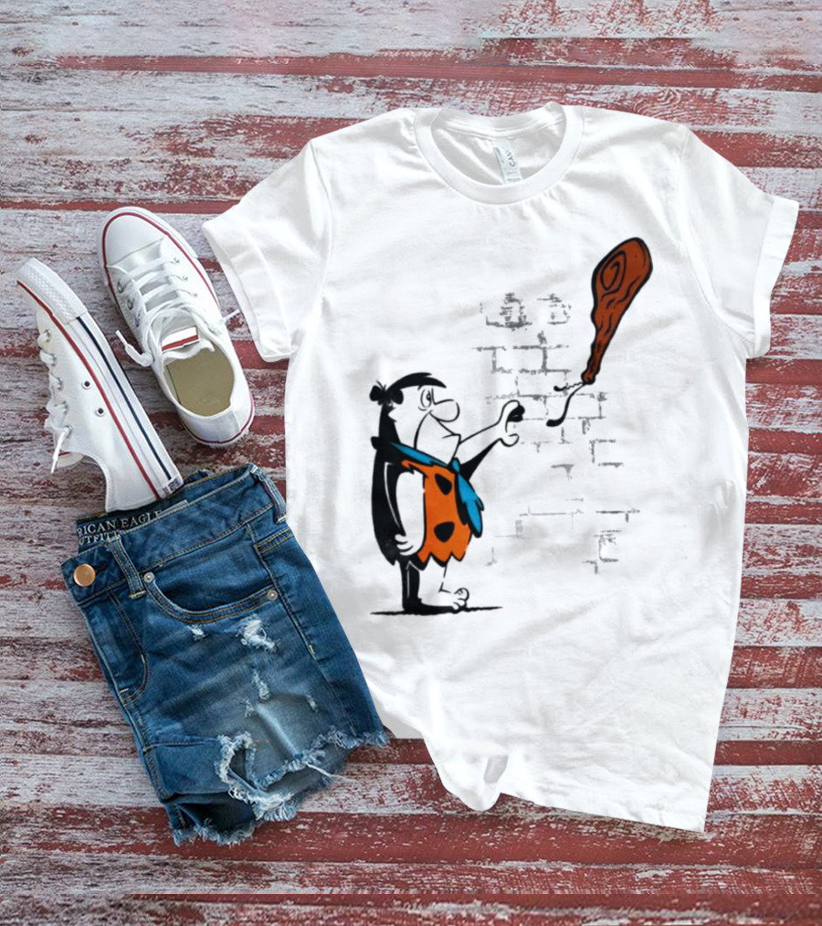 Fred Flintstone Balloon Meat Banksy Mashup T-Shirt