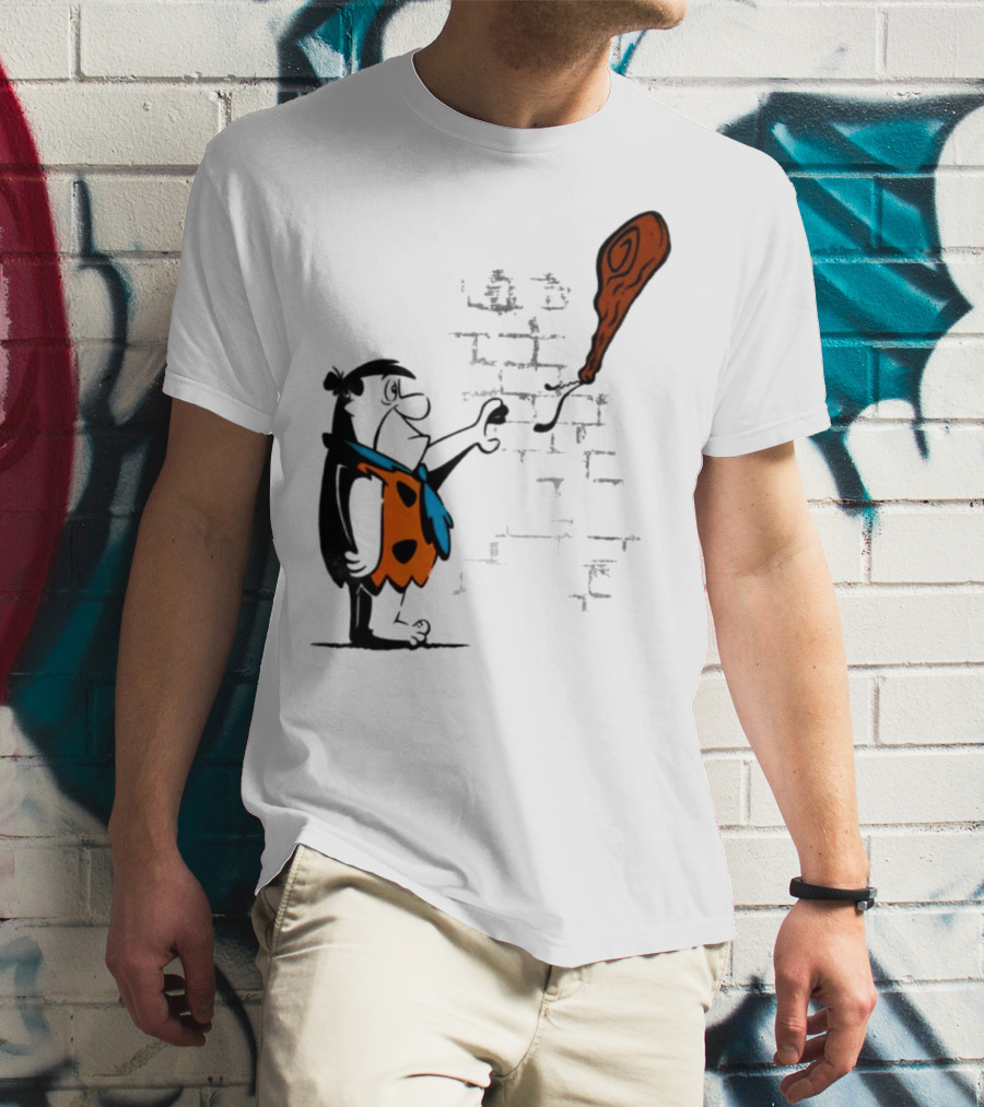 Fred Flintstone Balloon Meat Banksy Mashup T-Shirt