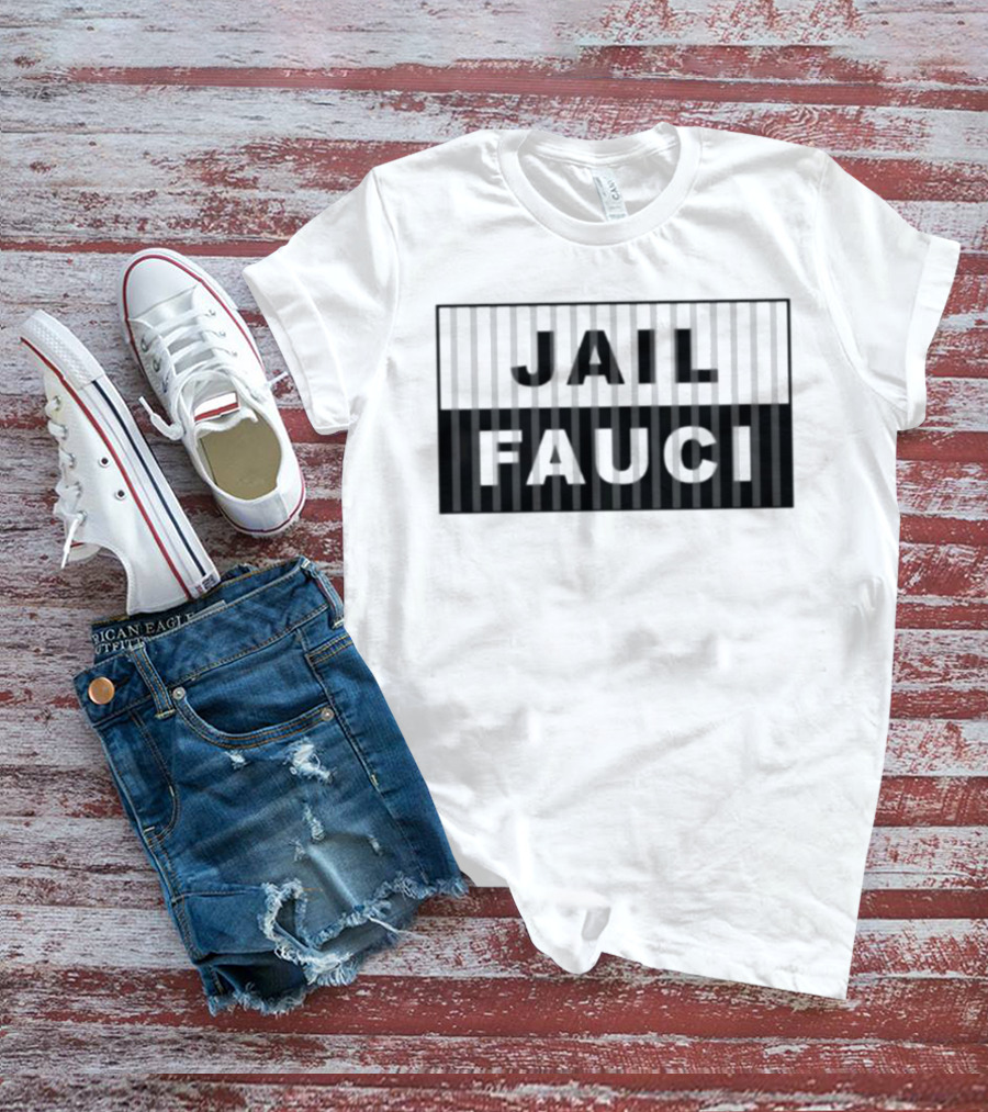Jail Fauci Black And White Stripes T-Shirt