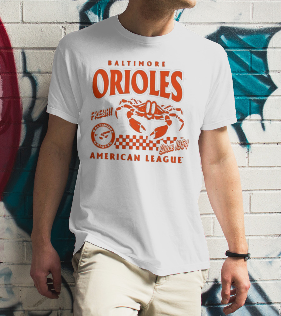 Baltimore Orioles Fresh Crab Since 1954 American League Baseball Retro Team T-Shirt