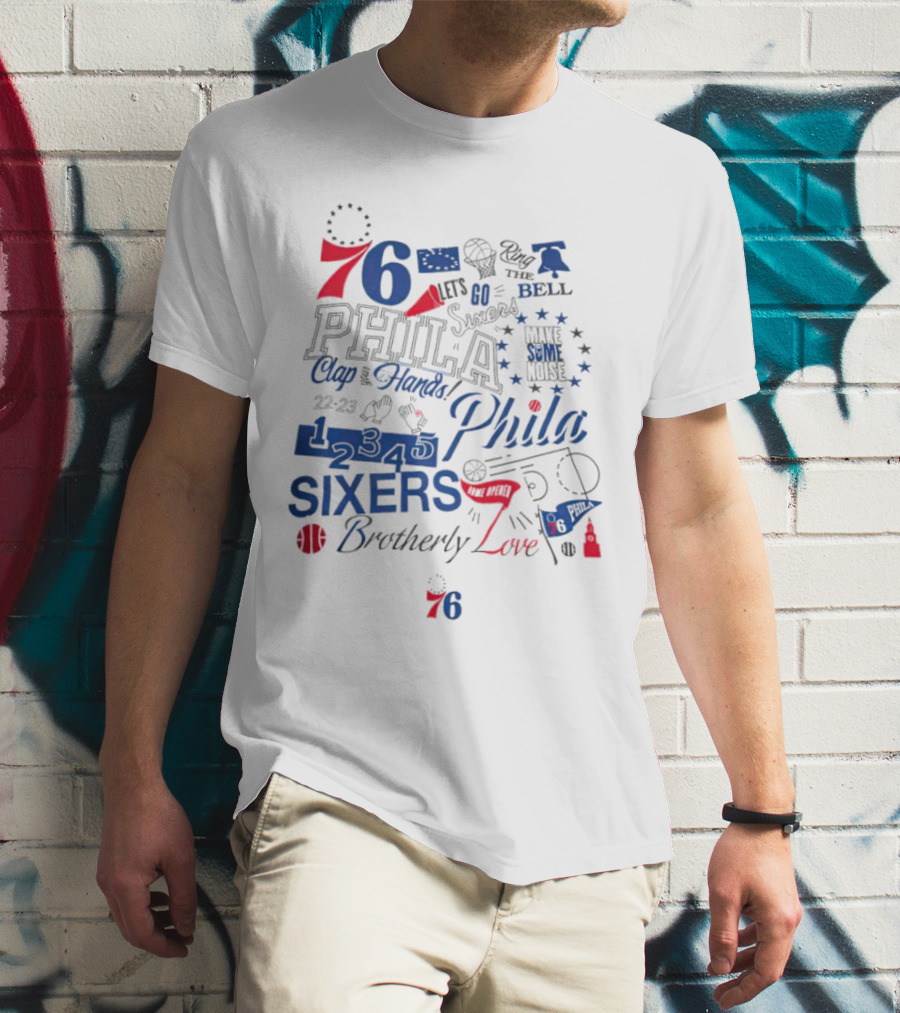 Philadelphia 76ers Clap Hands Go Phila Sixers Stars 76 1949 T-Shirt
