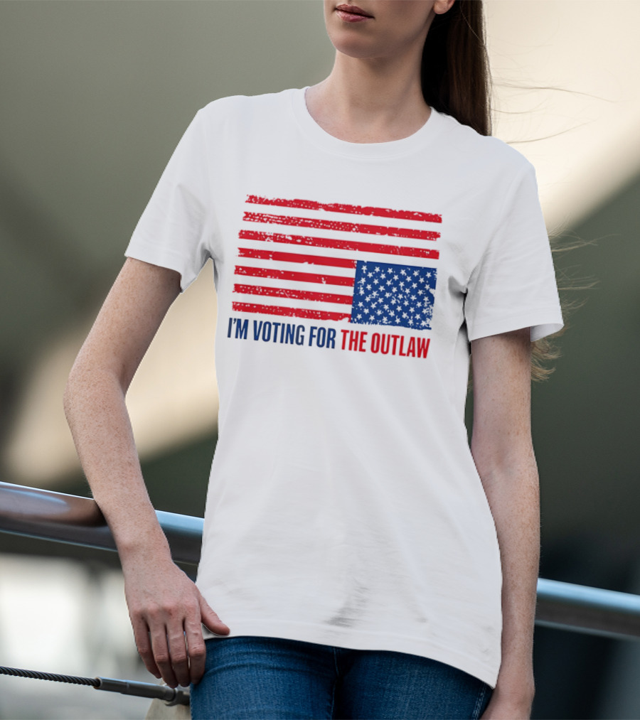 USA Flag I'm Voting For The Outlaw Distressed American T-Shirt