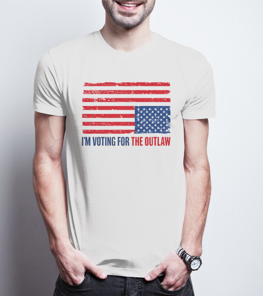 USA Flag I'm Voting For The Outlaw Distressed American T-Shirt