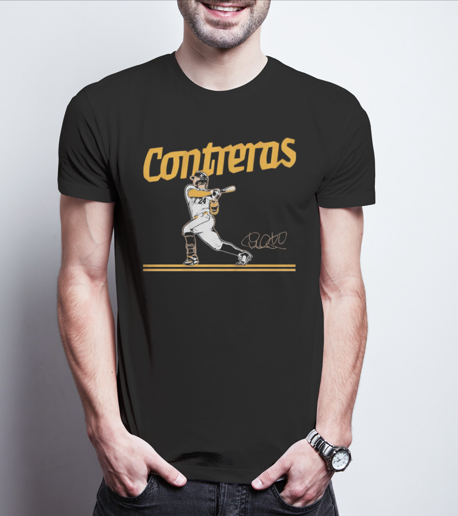 Contreras Milwaukee Brewers Slugger Swing Signature T-Shirt
