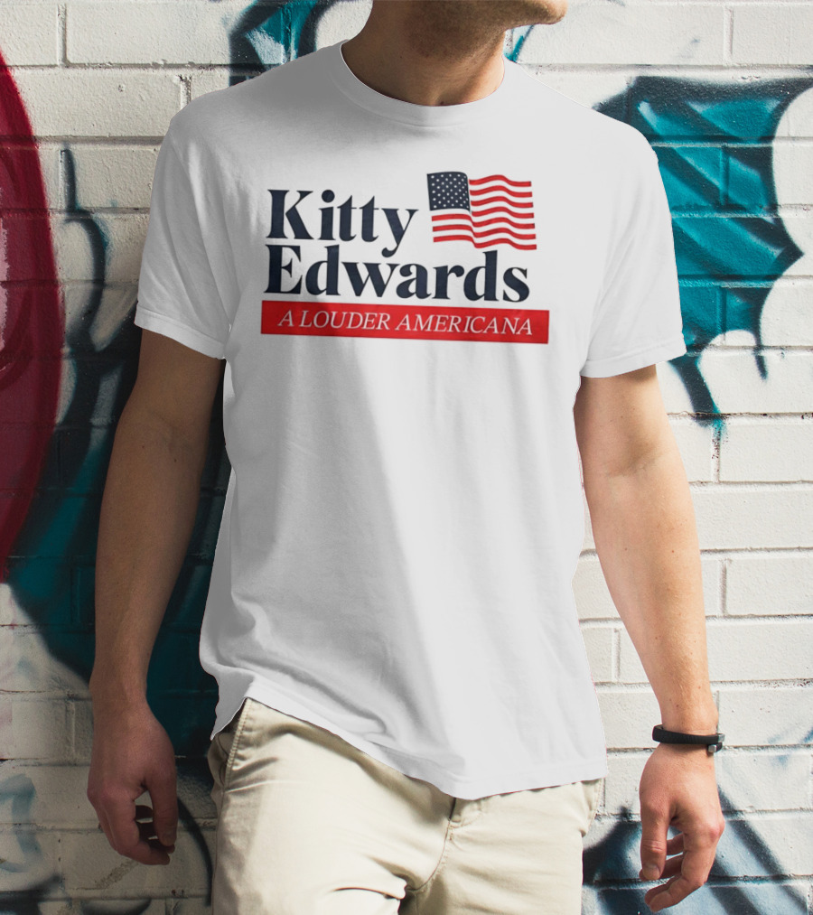 Kitty Edwards A Louder Americana American Flag T-Shirt