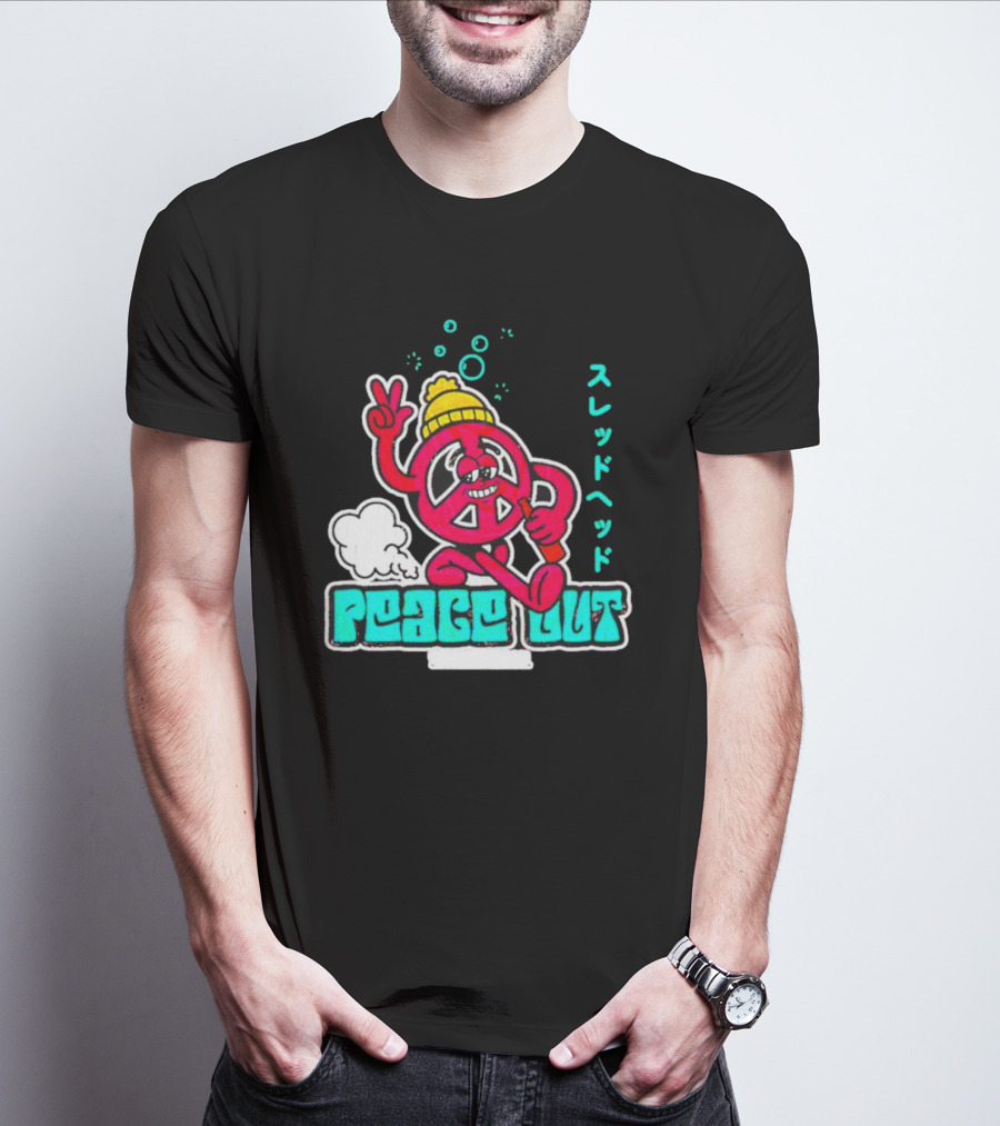 Peace Out Threadhead Japanese Text Bubble Elements T-Shirt