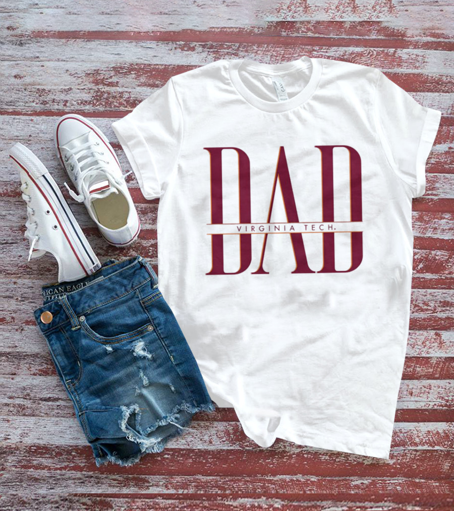Virginia Tech Dad Bold Red Lettering T-Shirt