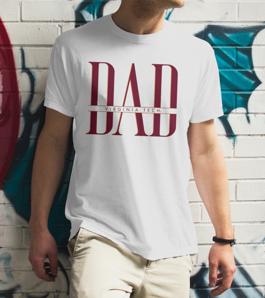 Virginia Tech Dad Bold Red Lettering T-Shirt