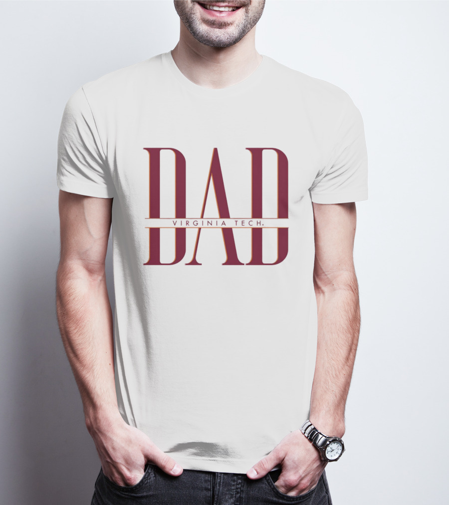 Virginia Tech Dad Bold Red Lettering T-Shirt