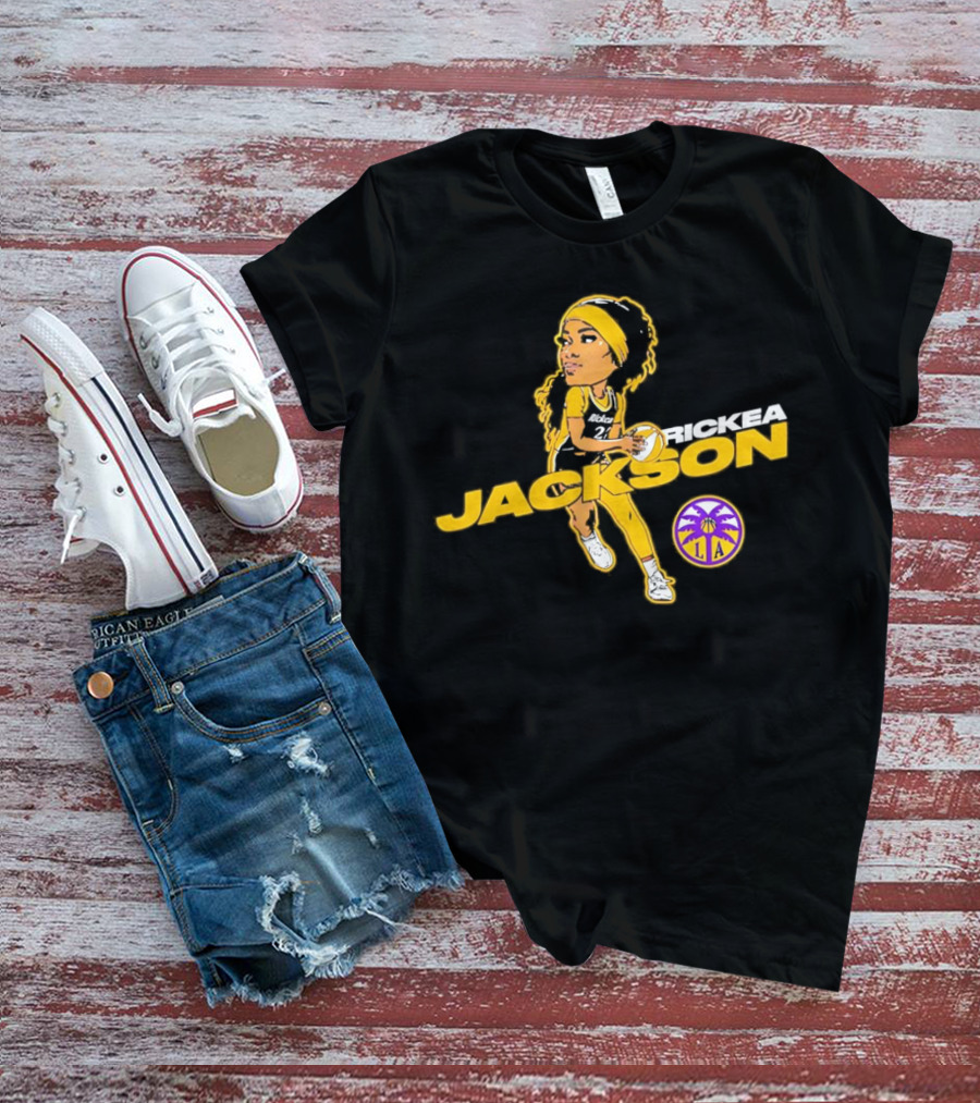 Rickea Jackson LA Basketball Player Icon In Yellow And Black T-Shirt