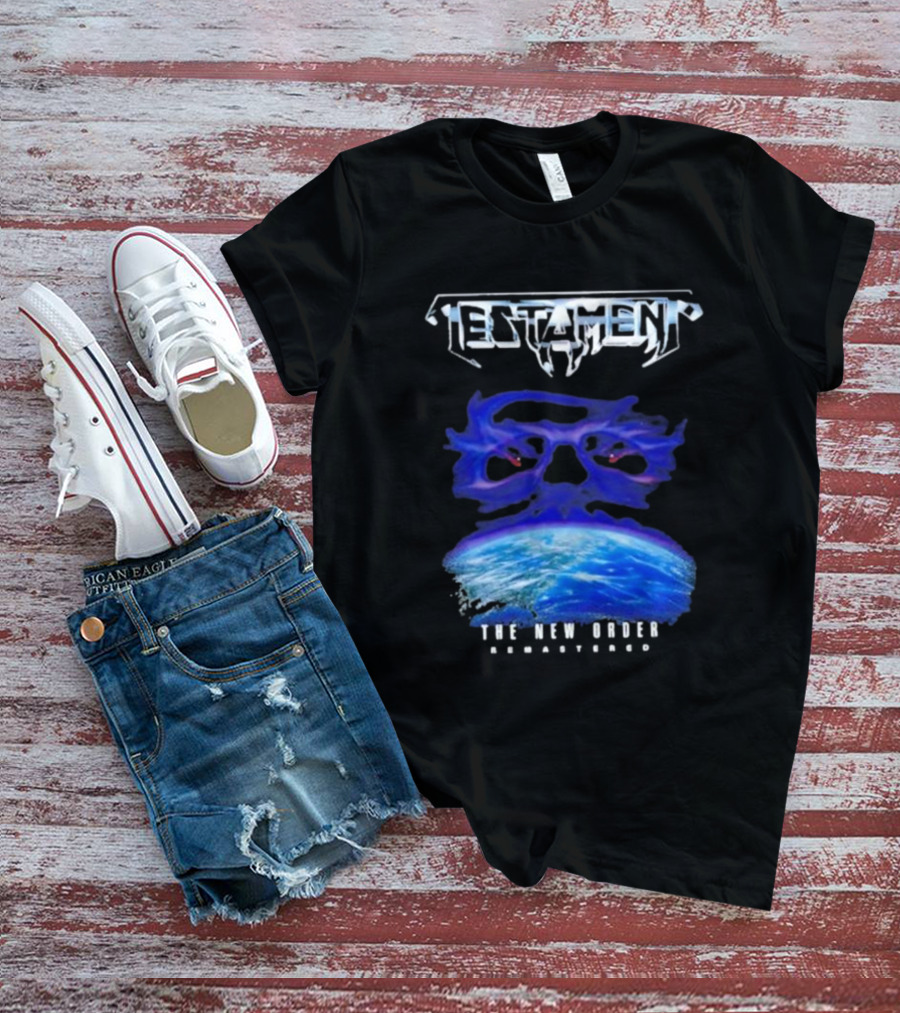 Testament The New Order Remastered Earth Skull T-Shirt