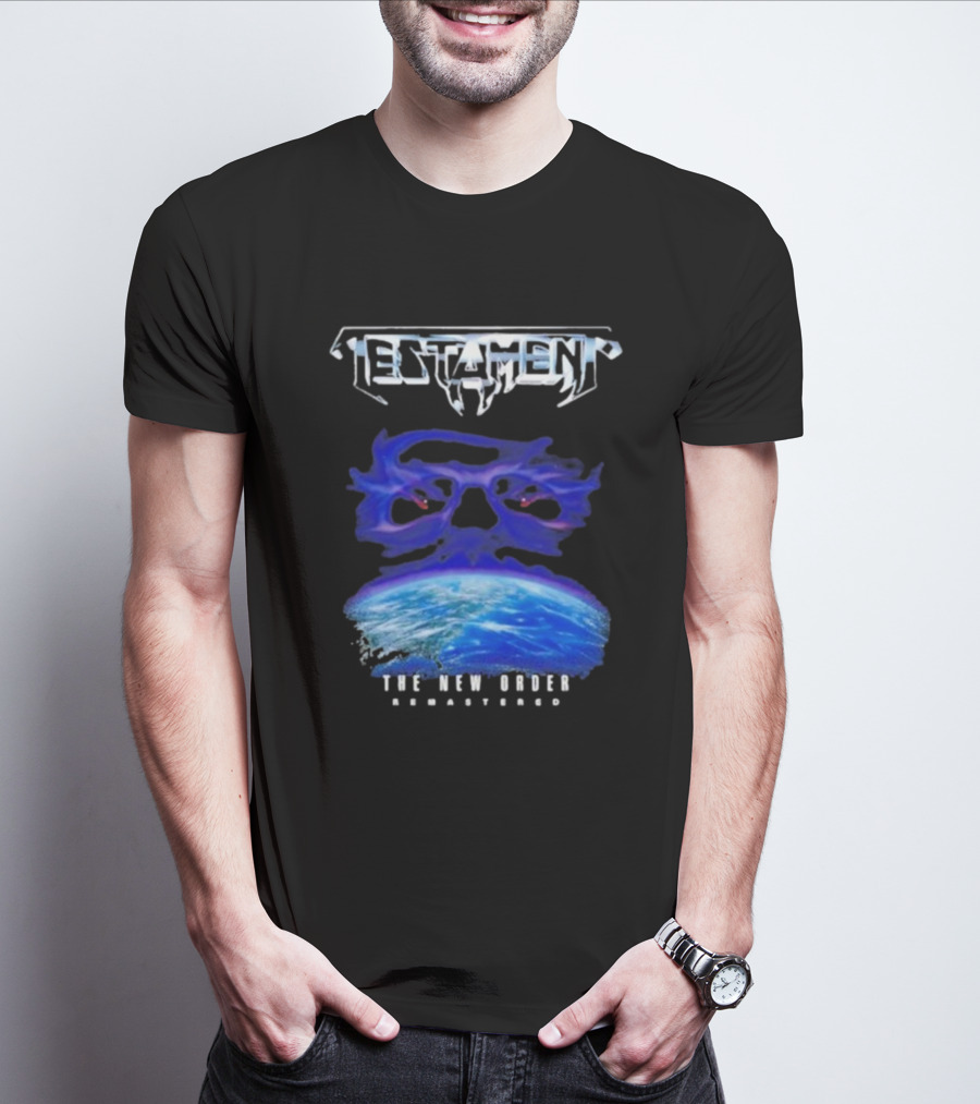 Testament The New Order Remastered Earth Skull T-Shirt