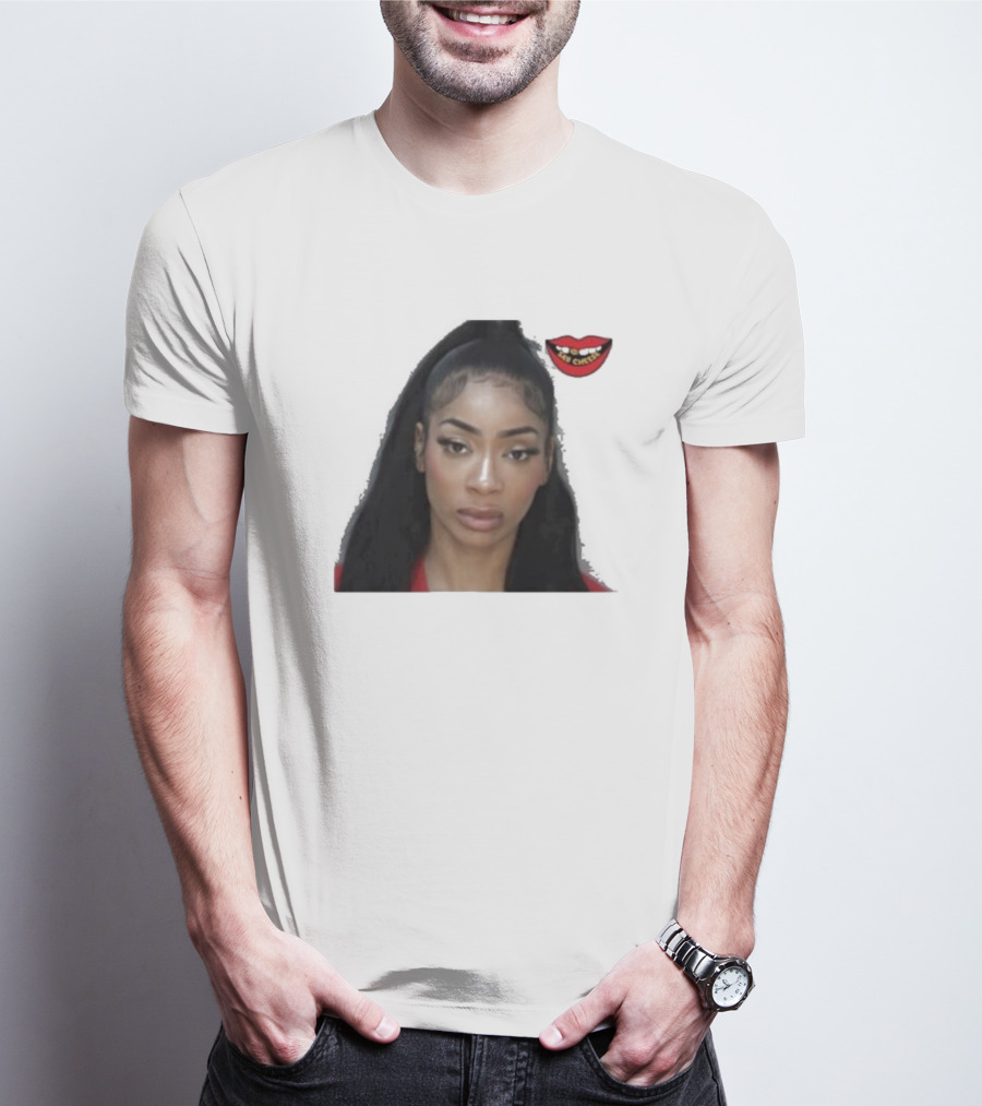 Tommie Lee Arrested Mugshot With Red Lips T-Shirt