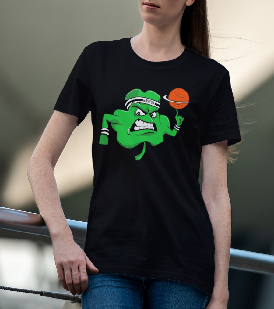 Boston Celtics Angry Clover Basketball T-Shirt