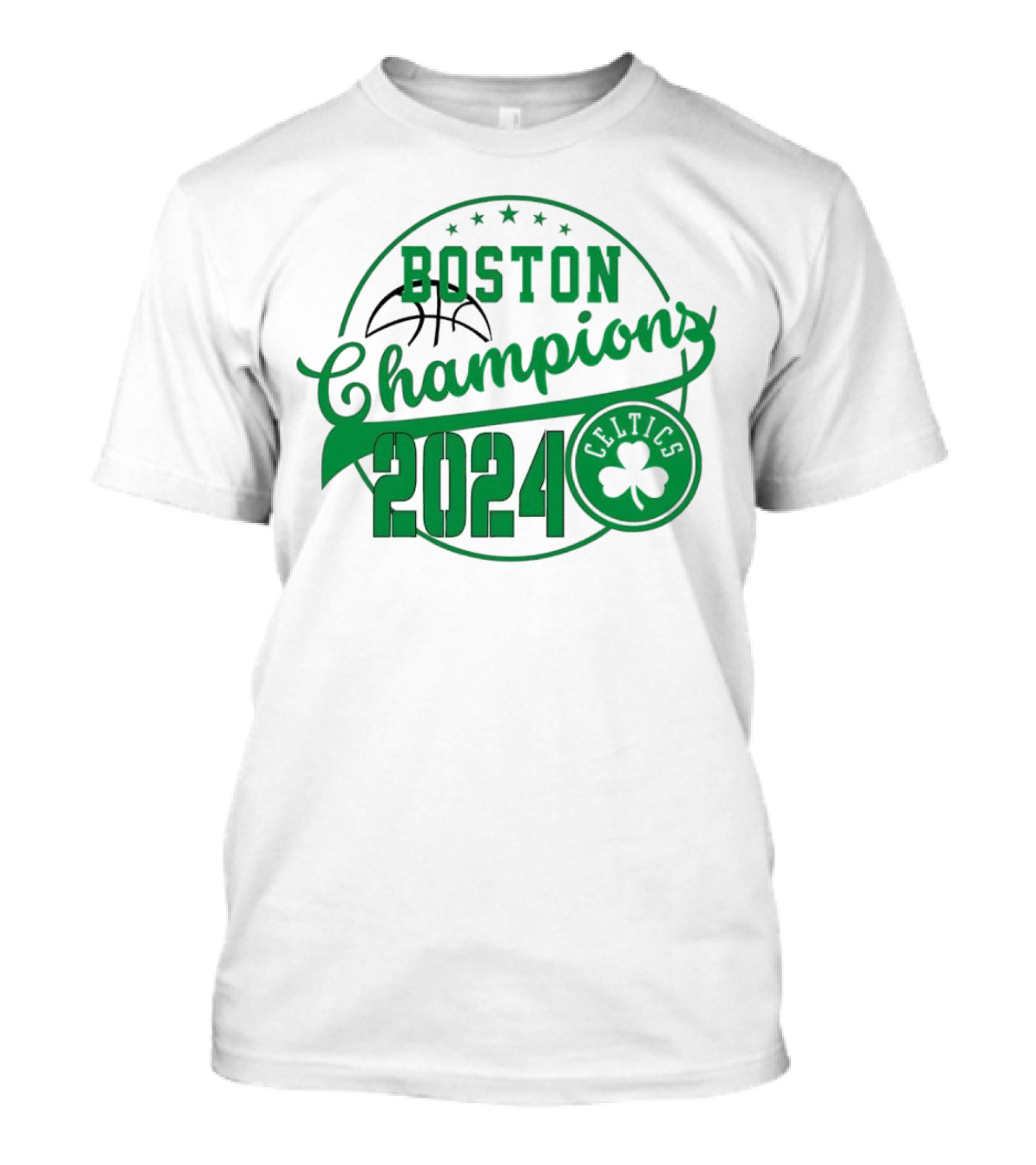Boston Celtics Champions 2024 NBA Basketball Clover Emblem T-Shirt