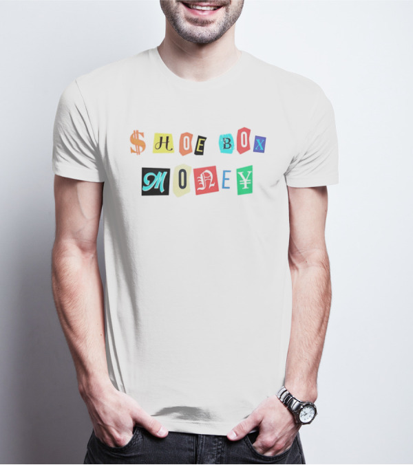 Channing Crowder Shoe Box Money Dollar Yen Lettering T-Shirt