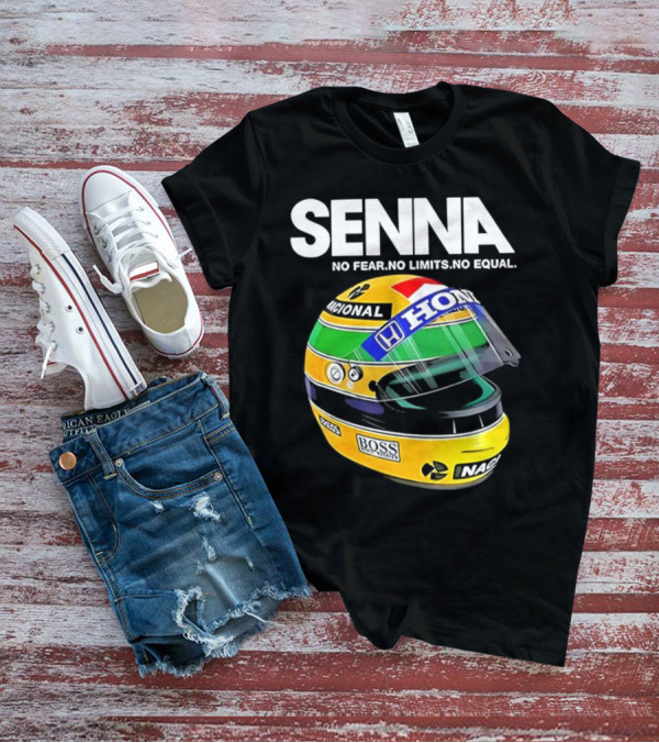 SENNA No Fear No Limits No Equal Honda Racing Helmet BOSS Nacional T-Shirt