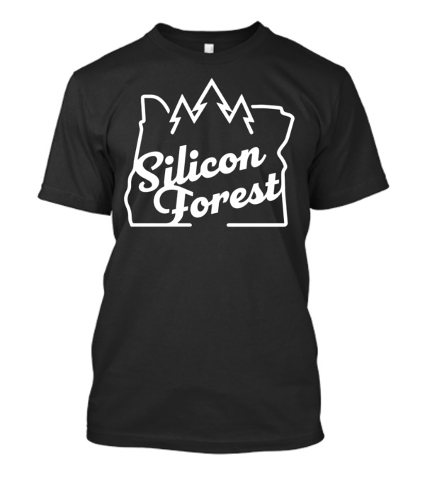 Silicon Forest Oregon State Outline With Trees T-Shirt