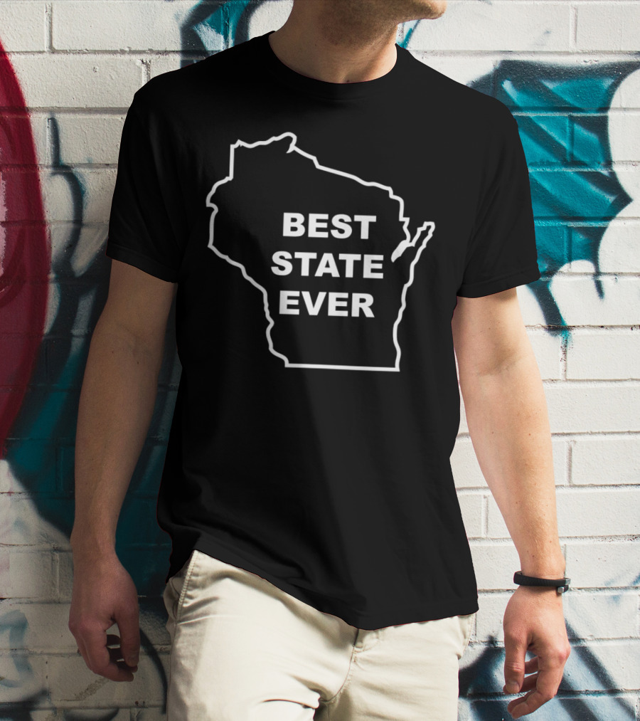 Wisconsin Best State Ever Outline T-Shirt