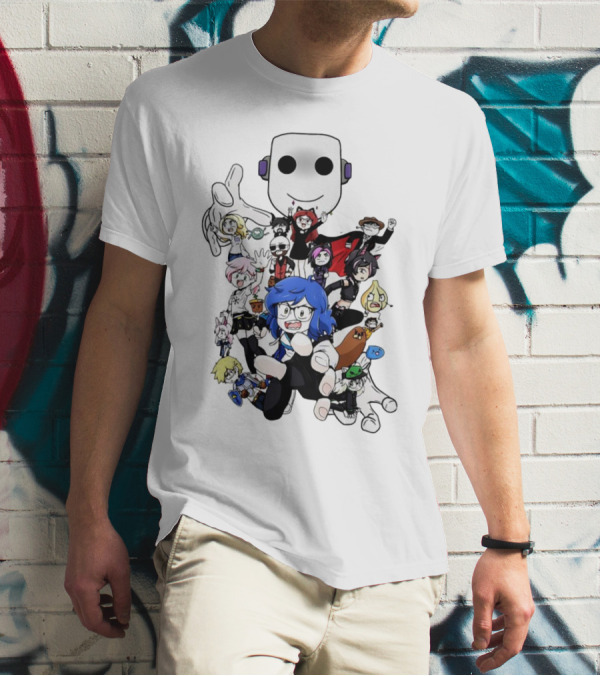 Captainshio Friends Cartoon Character Ensemble T-Shirt