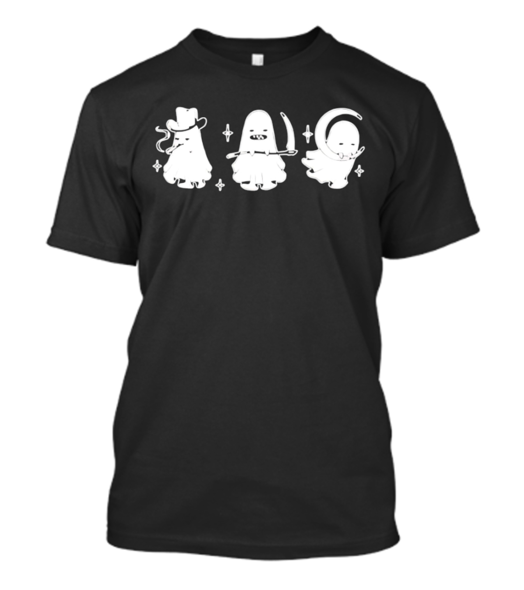 Cowboy Ghosts With Scythe And Crescent Moon T-Shirt
