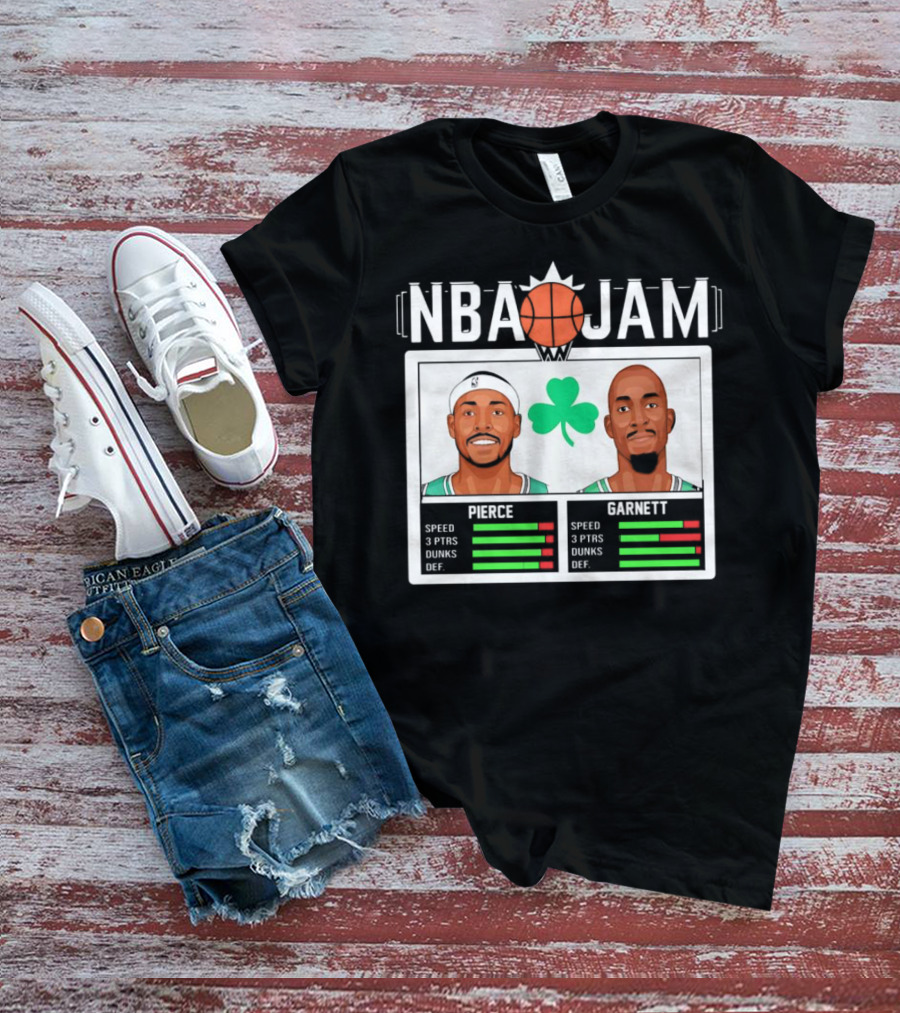 NBA Jam Pierce Garnett Vintage Celtics Basketball Retro Game T-Shirt