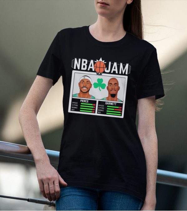 NBA Jam Pierce Garnett Vintage Celtics Basketball Retro Game T-Shirt