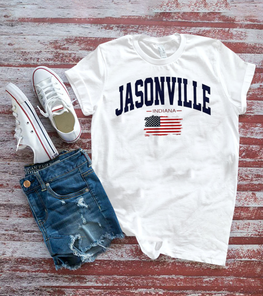 Jasonville Indiana USA Flag T-Shirt