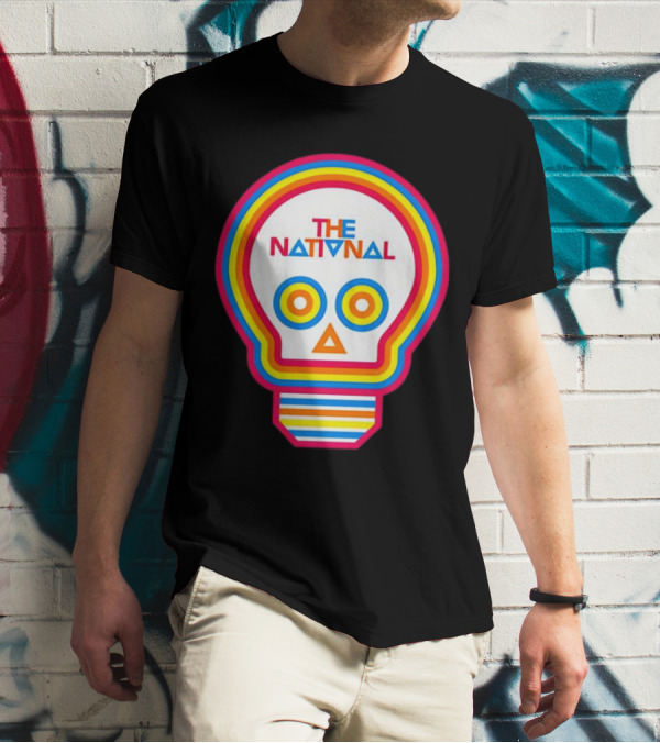 The National Lightbulb Skull Retro Rainbow T-Shirt