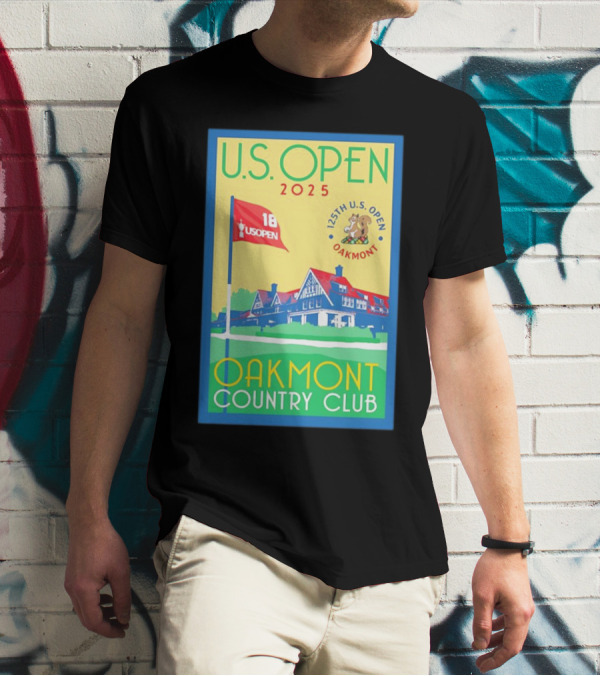 U.S. Open 2025 125th Oakmont Country Club 18 Flag T-Shirt