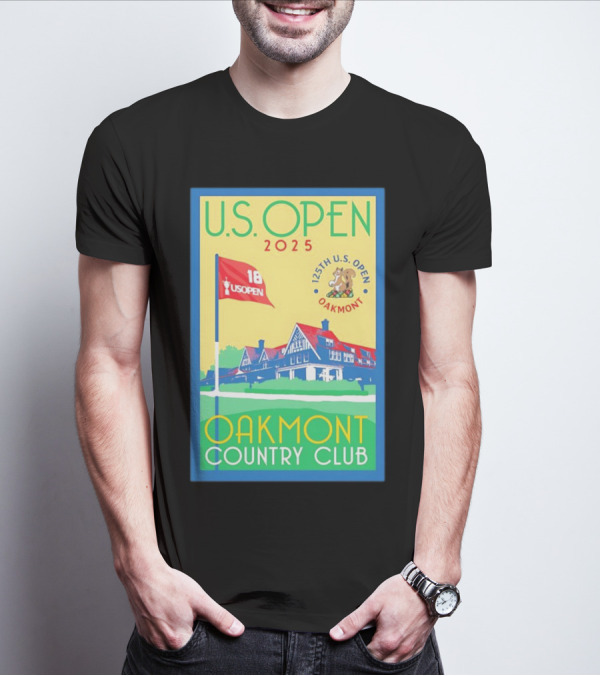 U.S. Open 2025 125th Oakmont Country Club 18 Flag T-Shirt