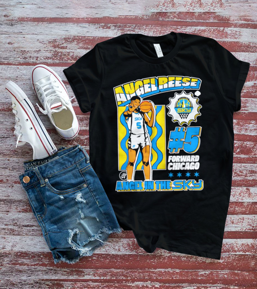 Angel Reese #5 Forward Chicago Sky Angel In The Sky T-Shirt