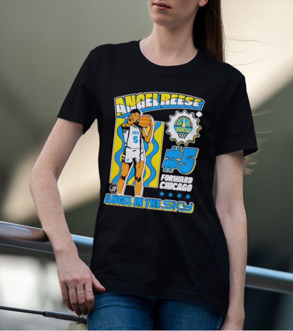 Angel Reese #5 Forward Chicago Sky Angel In The Sky T-Shirt