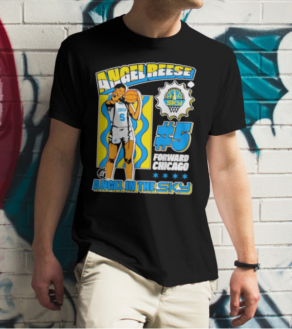 Angel Reese #5 Forward Chicago Sky Angel In The Sky T-Shirt