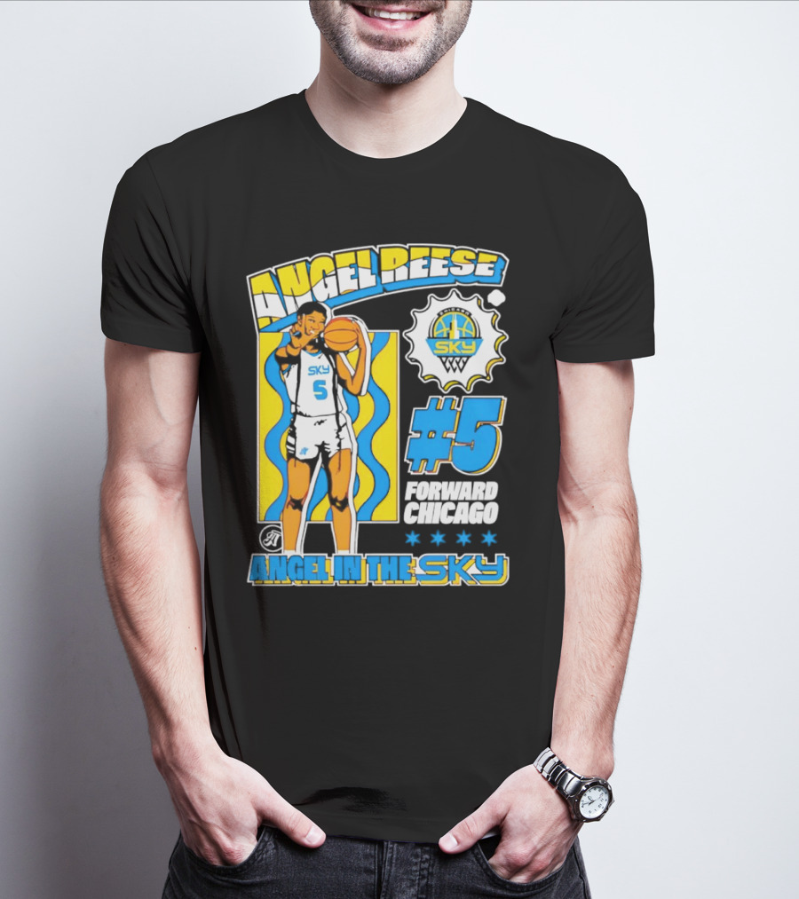 Angel Reese #5 Forward Chicago Sky Angel In The Sky T-Shirt