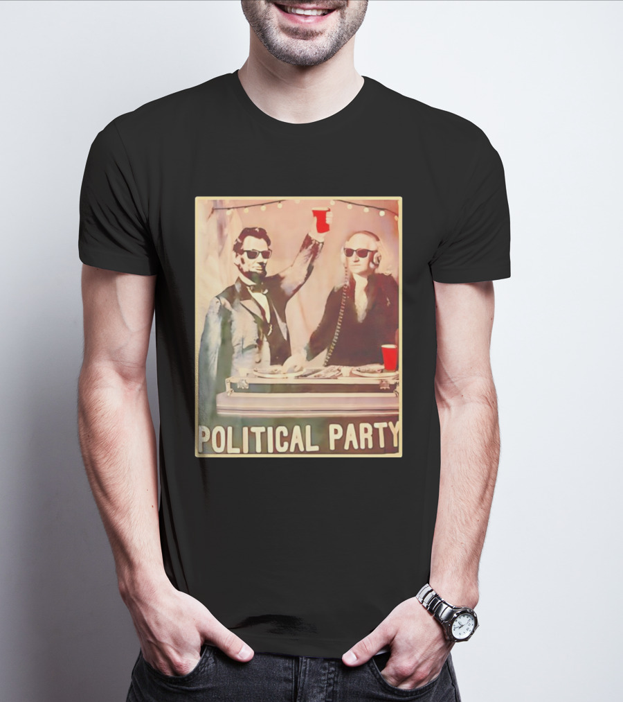 Political Party George Washington Abraham Lincoln DJ Remix T-Shirt